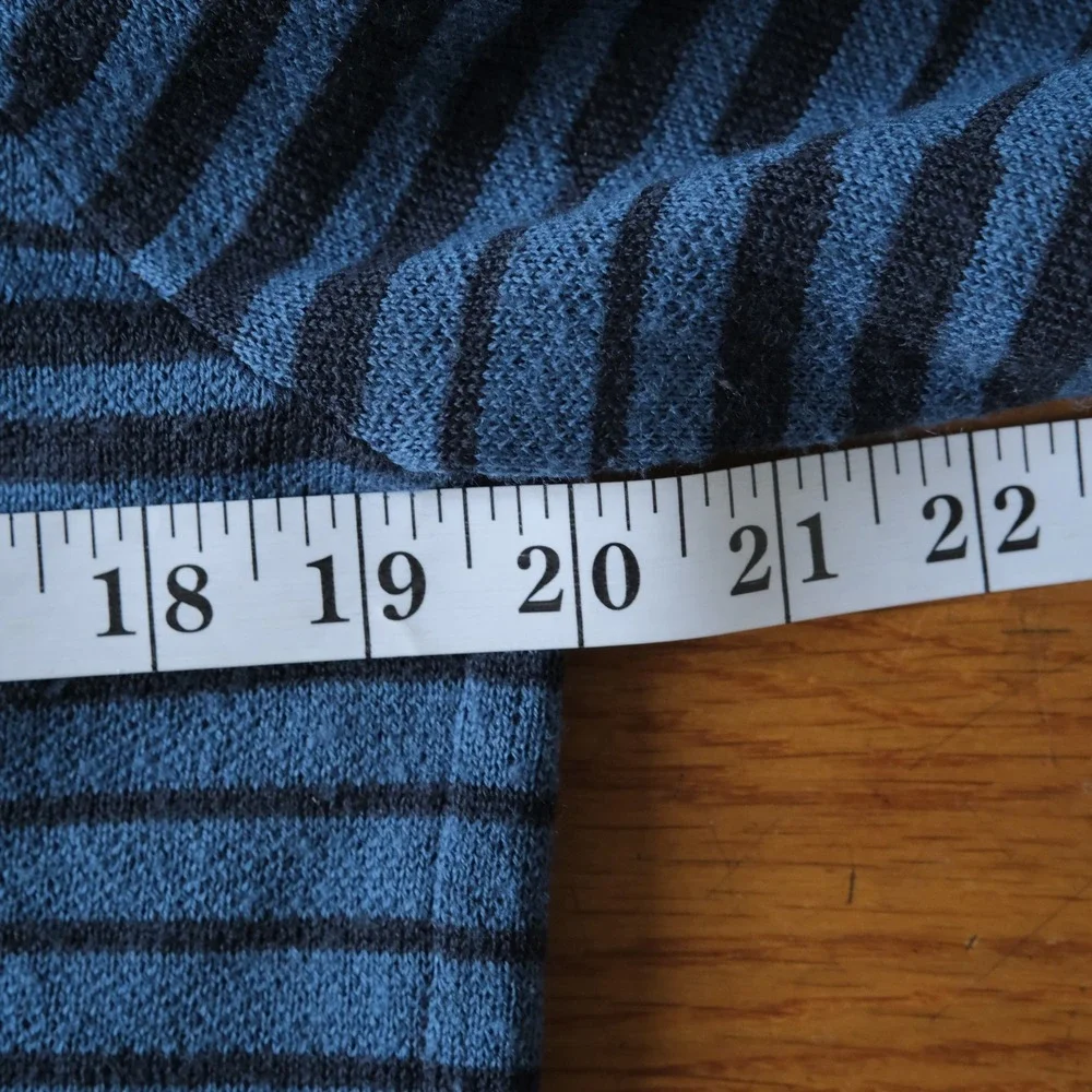 Palace Rep Knit Sweater Mens Indigo Blue Striped Distressed Streetwear M Vintage